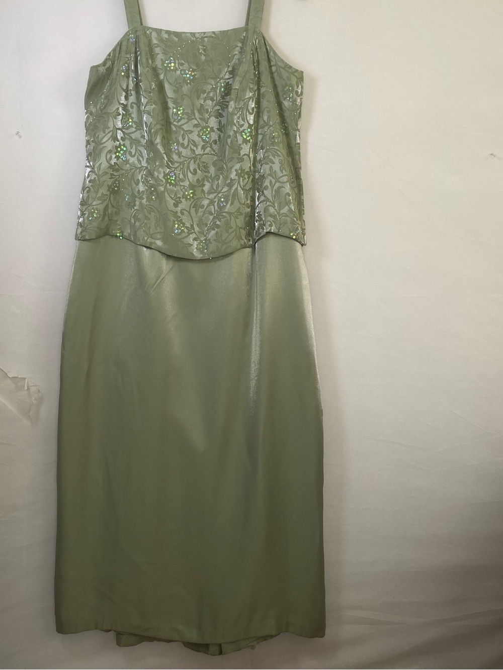 Alex Evenings Pale Green Sequin Two-Piece Maxi Dress with Jacket - Picture 3 of 11